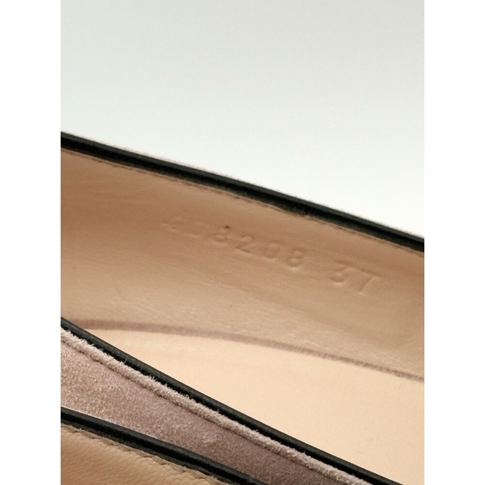 Gucci Pink Suede Fringe Marmont GG Logo Block Heel Low Heel Pumps Size EU 37 - Picture 8 of 14